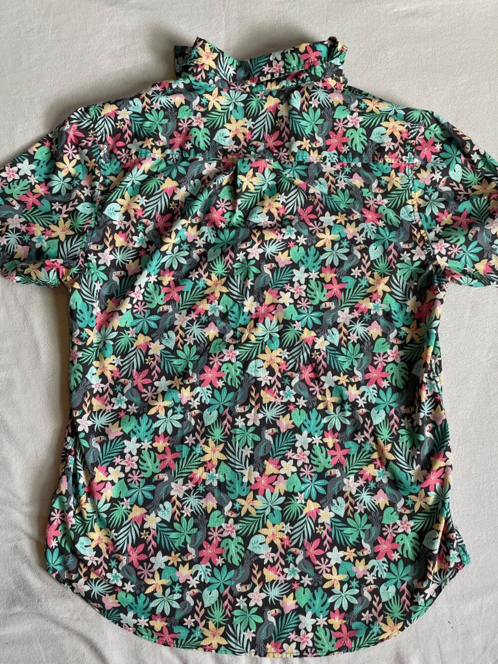 chubbies Black Floral Short Sleeve Button-Down Shirt